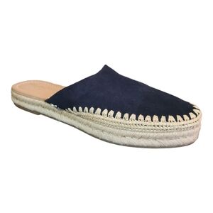 Sam Edelman Austin Espadrille Mules Blue Suede Size 8.5